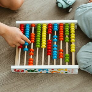 GIOCO PALLOTTOLIERE CON ADDIZIONI IN LEGNO ABACO EDUCATIVO BAMBINI